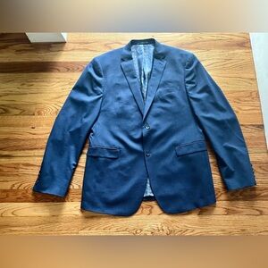 Original Penguin 2-Button Wool Blend Business Casual Navy Plaid 44L Blazer